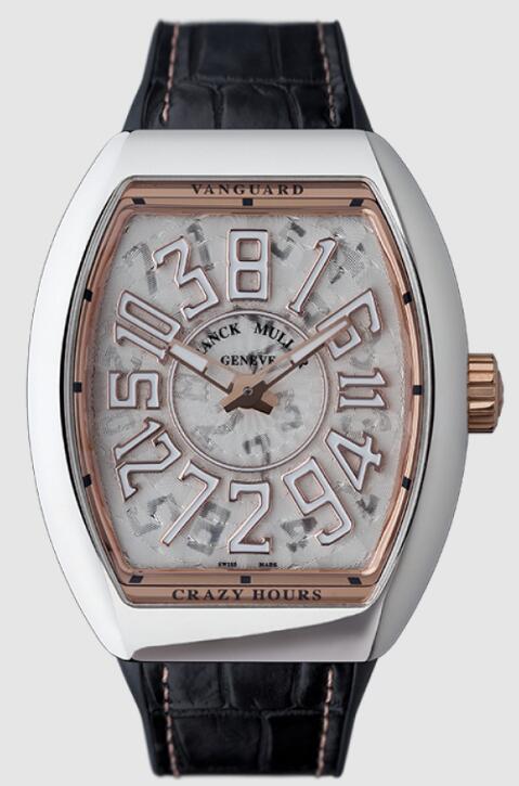 Buy Franck Muller Vanguard Crazy Hours Replica Watch for sale Cheap Price V45CHJPANISTG AC5N White Dial - Click Image to Close